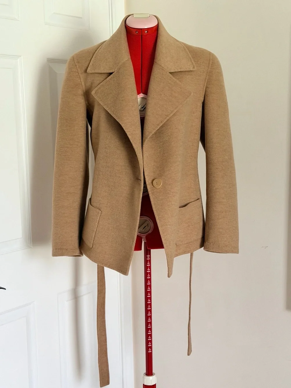$2,000 RARE Barbara Lohmann Elizabeth Anthony 100% Cashmere Wrap Coat S-M Italy